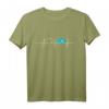 Kasachstan mit Herzschlag Vintage Flagge T-Shirt – Klassisch geschnitten, doppelt genähter Saum
