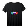 Damen T-Shirt mit Russland, Kasachstan und Kirgisistan Flagge – V-Ausschnitt für Heimatverbundene & russische Wurzeln, perfekte Geschenkidee