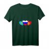 Damen T-Shirt mit Russland, Kasachstan und Kirgisistan Flagge – V-Ausschnitt für Heimatverbundene & russische Wurzeln, perfekte Geschenkidee