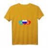 Damen T-Shirt mit Russland, Kasachstan und Kirgisistan Flagge – V-Ausschnitt für Heimatverbundene & russische Wurzeln, perfekte Geschenkidee