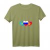 Damen T-Shirt mit Russland, Kasachstan und Kirgisistan Flagge – V-Ausschnitt für Heimatverbundene & russische Wurzeln, perfekte Geschenkidee