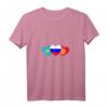 Damen T-Shirt mit Russland, Kasachstan und Kirgisistan Flagge – V-Ausschnitt für Heimatverbundene & russische Wurzeln, perfekte Geschenkidee