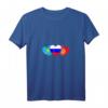 Damen T-Shirt mit Russland, Kasachstan und Kirgisistan Flagge – V-Ausschnitt für Heimatverbundene & russische Wurzeln, perfekte Geschenkidee