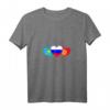 Damen T-Shirt mit Russland, Kasachstan und Kirgisistan Flagge – V-Ausschnitt für Heimatverbundene & russische Wurzeln, perfekte Geschenkidee
