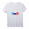 Damen T-Shirt mit Russland, Kasachstan und Kirgisistan Flagge – V-Ausschnitt für Heimatverbundene & russische Wurzeln, perfekte Geschenkidee