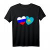 Russland Kasachstan Flagge CCCP UdSSR Sowjetunion Liebe Herz T-Shirt – Patriotisches Geschenk für Russland- und Kasachstan-Liebhaber