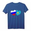 Russland Kasachstan Flagge CCCP UdSSR Sowjetunion Liebe Herz T-Shirt – Patriotisches Geschenk für Russland- und Kasachstan-Liebhaber
