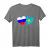 Russland Kasachstan Flagge CCCP UdSSR Sowjetunion Liebe Herz T-Shirt – Patriotisches Geschenk für Russland- und Kasachstan-Liebhaber