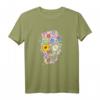 Bunter Totenkopf Blumen T-Shirt mit Tag der Toten Motiv – Lustiges Geschenk für Freunde & Kollegen zu Geburtstag oder Weihnachten