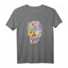Bunter Totenkopf Blumen T-Shirt mit Tag der Toten Motiv – Lustiges Geschenk für Freunde & Kollegen zu Geburtstag oder Weihnachten