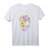 Bunter Totenkopf Blumen T-Shirt mit Tag der Toten Motiv – Lustiges Geschenk für Freunde & Kollegen zu Geburtstag oder Weihnachten