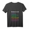 Damen Science is real! V-Ausschnitt T-Shirt für Umwelt- und Wissenschaftsaktivistinnen – Unterstütze Klimawandel, Impfung & Wissenschaft