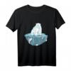 Eisbär auf Eisscholle Klimawandel Motiv T-Shirt - Symbol für Umweltschutz und Klimaschutzbewusstsein