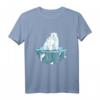 Eisbär auf Eisscholle Klimawandel Motiv T-Shirt - Symbol für Umweltschutz und Klimaschutzbewusstsein