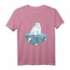Eisbär auf Eisscholle Klimawandel Motiv T-Shirt - Symbol für Umweltschutz und Klimaschutzbewusstsein