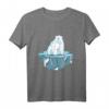 Eisbär auf Eisscholle Klimawandel Motiv T-Shirt - Symbol für Umweltschutz und Klimaschutzbewusstsein
