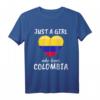 Just A Girl Who Loves Colombia T-Shirt – Lustiges Reise- & Fußball-Outfit für Damen, Mädchen & Kinder als Geschenk für Kolumbien-Fans und Reiseliebhaber