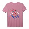 Kroatische Flagge im Riss Design T-Shirt – Perfekt für Kroatien-Fans, Stadionoutfit & Fan-Geschenk