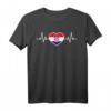 Kroatien Herzschlag T-Shirt - Humorvolles Kroatien Motiv für Kroatien-Liebhaber und Fans