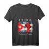 Damen Kuba Flagge mit Faust, Padria y Vida T-Shirt mit V-Ausschnitt – Patriotischer kubanischer Stil, leichtes und klassisch geschnittenes Shirt