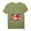 Damen Kuba Flagge mit Faust, Padria y Vida T-Shirt mit V-Ausschnitt – Patriotischer kubanischer Stil, leichtes und klassisch geschnittenes Shirt