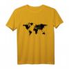 Weltkarte T-Shirt mit schwarzen Silhouetten, Länder & Kontinente - Klassisch geschnitten, langlebig & stilvoll