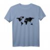 Weltkarte T-Shirt mit schwarzen Silhouetten, Länder & Kontinente - Klassisch geschnitten, langlebig & stilvoll