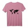 Weltkarte T-Shirt mit schwarzen Silhouetten, Länder & Kontinente - Klassisch geschnitten, langlebig & stilvoll