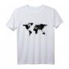 Weltkarte T-Shirt mit schwarzen Silhouetten, Länder & Kontinente - Klassisch geschnitten, langlebig & stilvoll