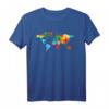 Bunte Weltkarte T-Shirt für Weltenbummler und Abenteurer – Perfekt für Reisen, Weltreise & Landkartenliebhaber