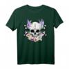 Blumen Totenkopf Lavendel Hibiskus Schädel T-Shirt – Floral Skull Design für Halloween, Día de los Muertos & Pflanzenliebhaber