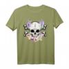Blumen Totenkopf Lavendel Hibiskus Schädel T-Shirt – Floral Skull Design für Halloween, Día de los Muertos & Pflanzenliebhaber