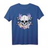 Blumen Totenkopf Lavendel Hibiskus Schädel T-Shirt – Floral Skull Design für Halloween, Día de los Muertos & Pflanzenliebhaber