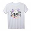 Blumen Totenkopf Lavendel Hibiskus Schädel T-Shirt – Floral Skull Design für Halloween, Día de los Muertos & Pflanzenliebhaber