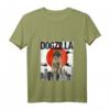 Damen Chienzilla Japanische Dogzilla Leonberger T-Shirt mit V-Ausschnitt – Lustiges Cartoon-Hundemotiv, Perfektes Geschenk für Hundeliebhaber