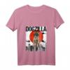 Damen Chienzilla Japanische Dogzilla Leonberger T-Shirt mit V-Ausschnitt – Lustiges Cartoon-Hundemotiv, Perfektes Geschenk für Hundeliebhaber