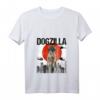 Damen Chienzilla Japanische Dogzilla Leonberger T-Shirt mit V-Ausschnitt – Lustiges Cartoon-Hundemotiv, Perfektes Geschenk für Hundeliebhaber