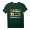 Life Better Leonberger Vintage Hund Mama Papa T-Shirt – Lustiges Retro-Geschenk für Hundeliebhaber zu Weihnachten & Geburtstag