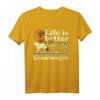 Life Better Leonberger Vintage Hund Mama Papa T-Shirt – Lustiges Retro-Geschenk für Hundeliebhaber zu Weihnachten & Geburtstag