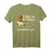 Life Better Leonberger Vintage Hund Mama Papa T-Shirt – Lustiges Retro-Geschenk für Hundeliebhaber zu Weihnachten & Geburtstag