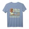 Life Better Leonberger Vintage Hund Mama Papa T-Shirt – Lustiges Retro-Geschenk für Hundeliebhaber zu Weihnachten & Geburtstag