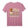 Life Better Leonberger Vintage Hund Mama Papa T-Shirt – Lustiges Retro-Geschenk für Hundeliebhaber zu Weihnachten & Geburtstag