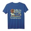 Life Better Leonberger Vintage Hund Mama Papa T-Shirt – Lustiges Retro-Geschenk für Hundeliebhaber zu Weihnachten & Geburtstag