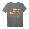 Life Better Leonberger Vintage Hund Mama Papa T-Shirt – Lustiges Retro-Geschenk für Hundeliebhaber zu Weihnachten & Geburtstag