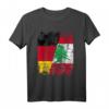 Libanon Deutschland Flagge T-Shirt | Damen, Herren, Kinder | Klassisch geschnitten mit doppelt genähtem Saum