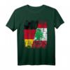 Libanon Deutschland Flagge T-Shirt | Damen, Herren, Kinder | Klassisch geschnitten mit doppelt genähtem Saum