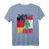Libanon Deutschland Flagge T-Shirt | Damen, Herren, Kinder | Klassisch geschnitten mit doppelt genähtem Saum