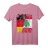 Libanon Deutschland Flagge T-Shirt | Damen, Herren, Kinder | Klassisch geschnitten mit doppelt genähtem Saum