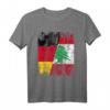 Libanon Deutschland Flagge T-Shirt | Damen, Herren, Kinder | Klassisch geschnitten mit doppelt genähtem Saum