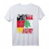 Libanon Deutschland Flagge T-Shirt | Damen, Herren, Kinder | Klassisch geschnitten mit doppelt genähtem Saum